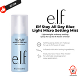 e.l.f. Stay All Night Blue Light Micro-Setting Mist 80ml – Long Lasting Makeup Setting Spray