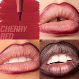 Huda Beauty Lip Contour Lip Stain Cherry Red – 12 Hour Long-Lasting Matte Color