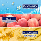 Vaseline Supervitamin Peach & Prebiotic Brightening Serum 360ml | Vitamin B3 & C Skin Glow