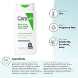 CeraVe Hydrating Body Wash 296ml – Moisturizing Cleanser for Dry & Sensitive Skin